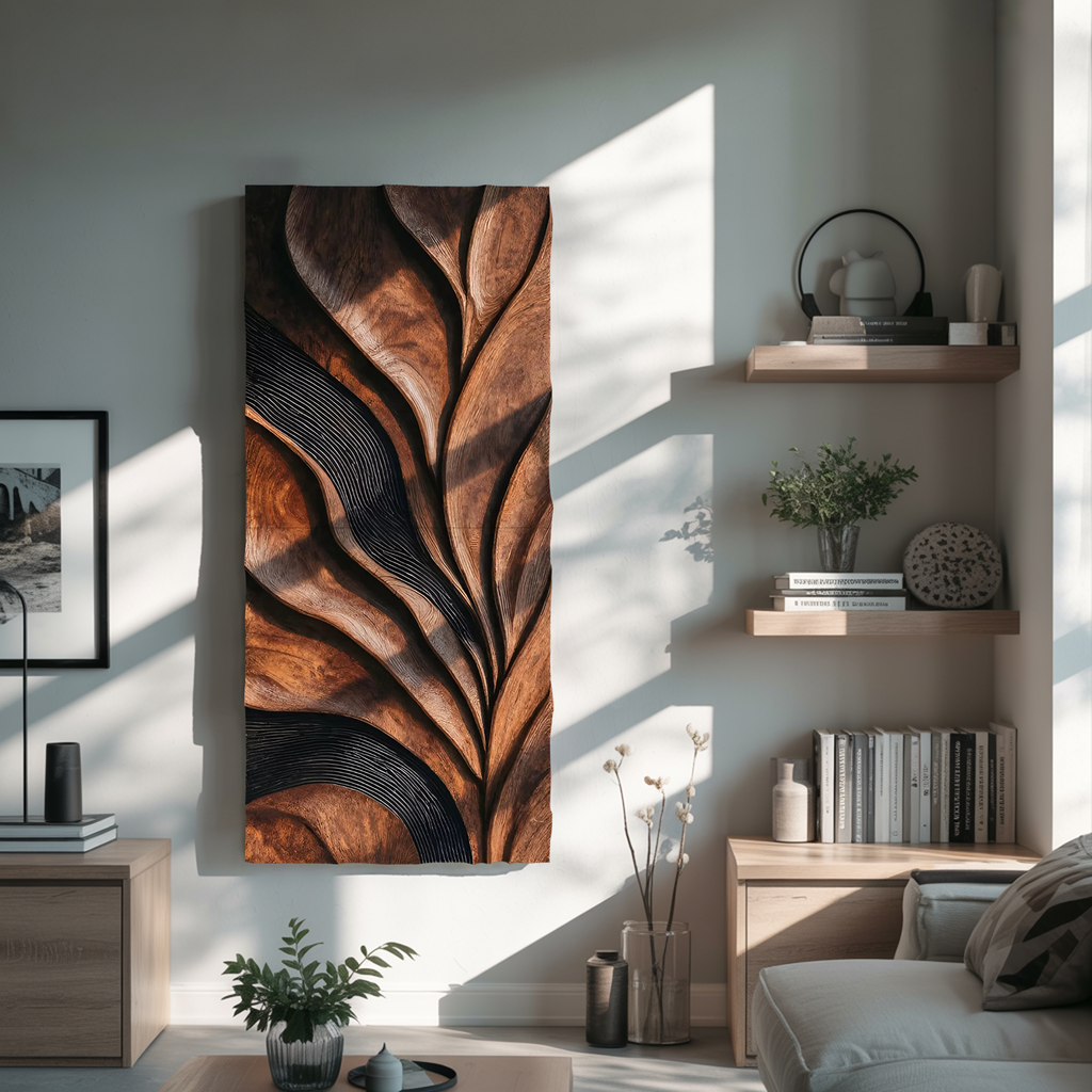 Modern Sculpted Feather Wall Art For Living Room