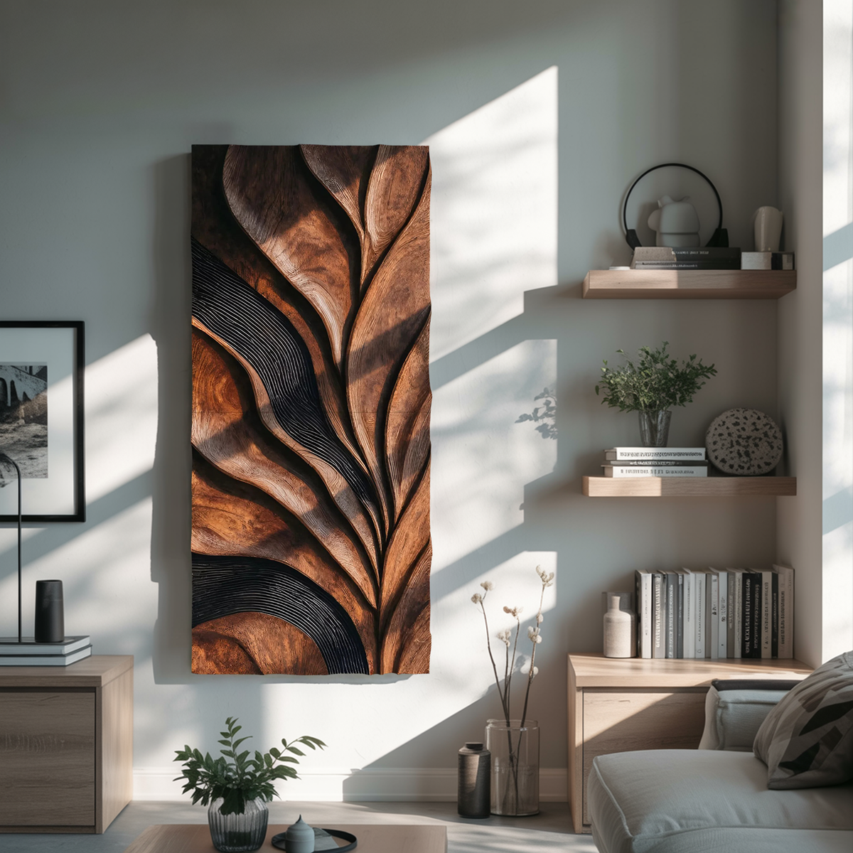 Modern Sculpted Feather Wall Art For Living Room