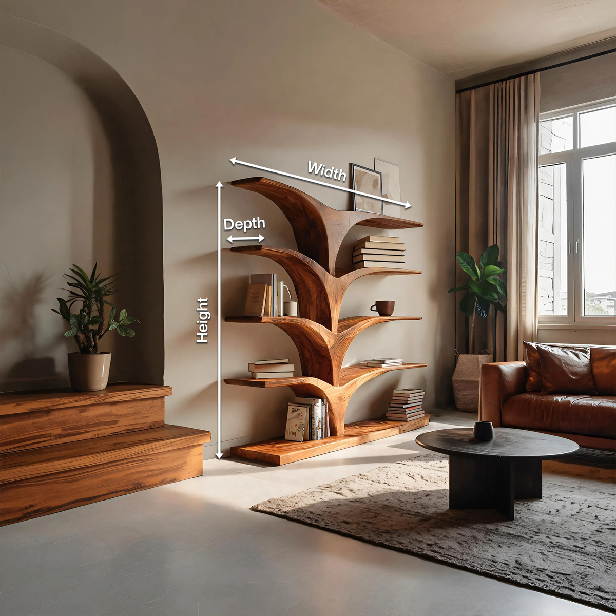 Contemporary Curved Bookshelf For Modern Interior