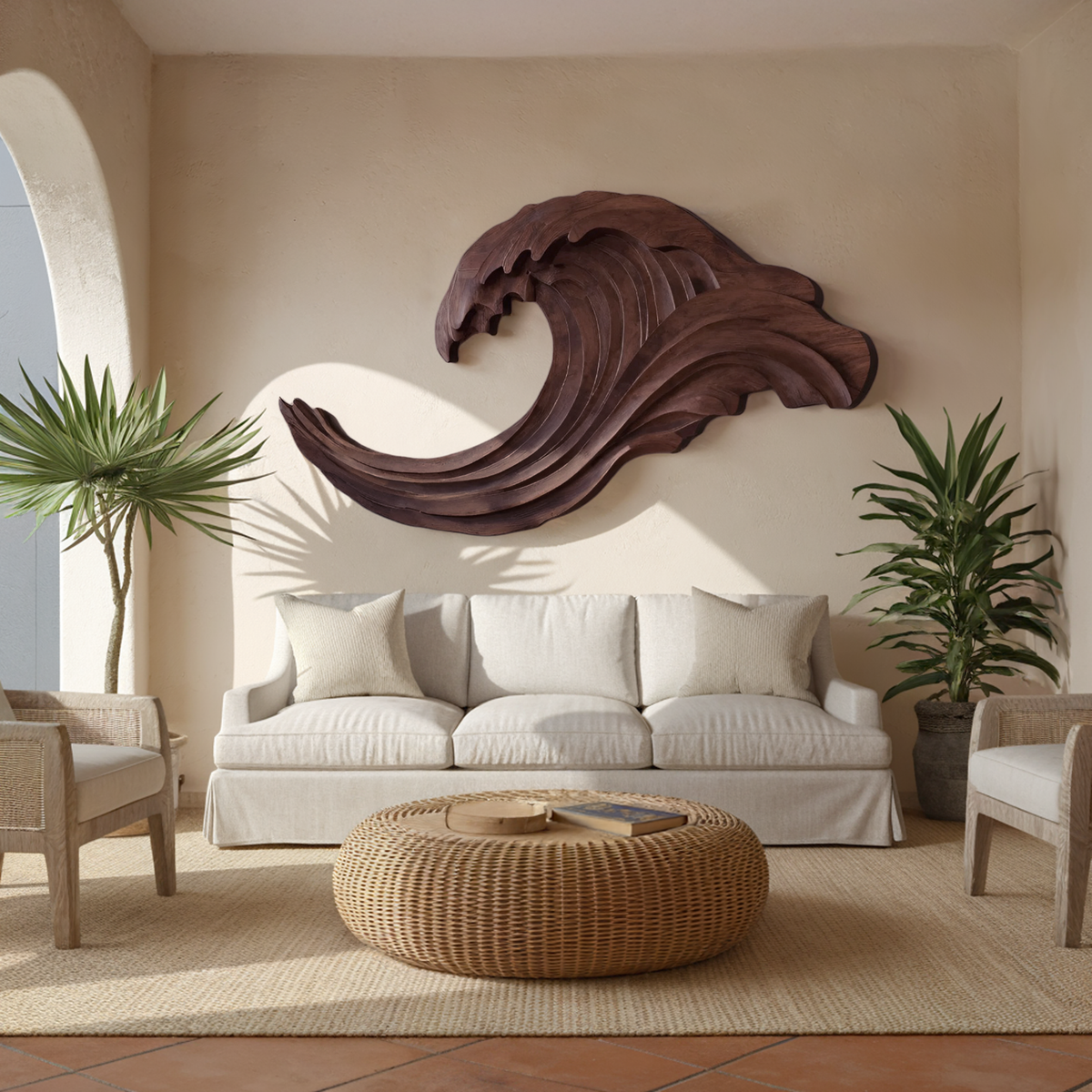 Abstract Ocean Wave Wall Sculpture For Living Room