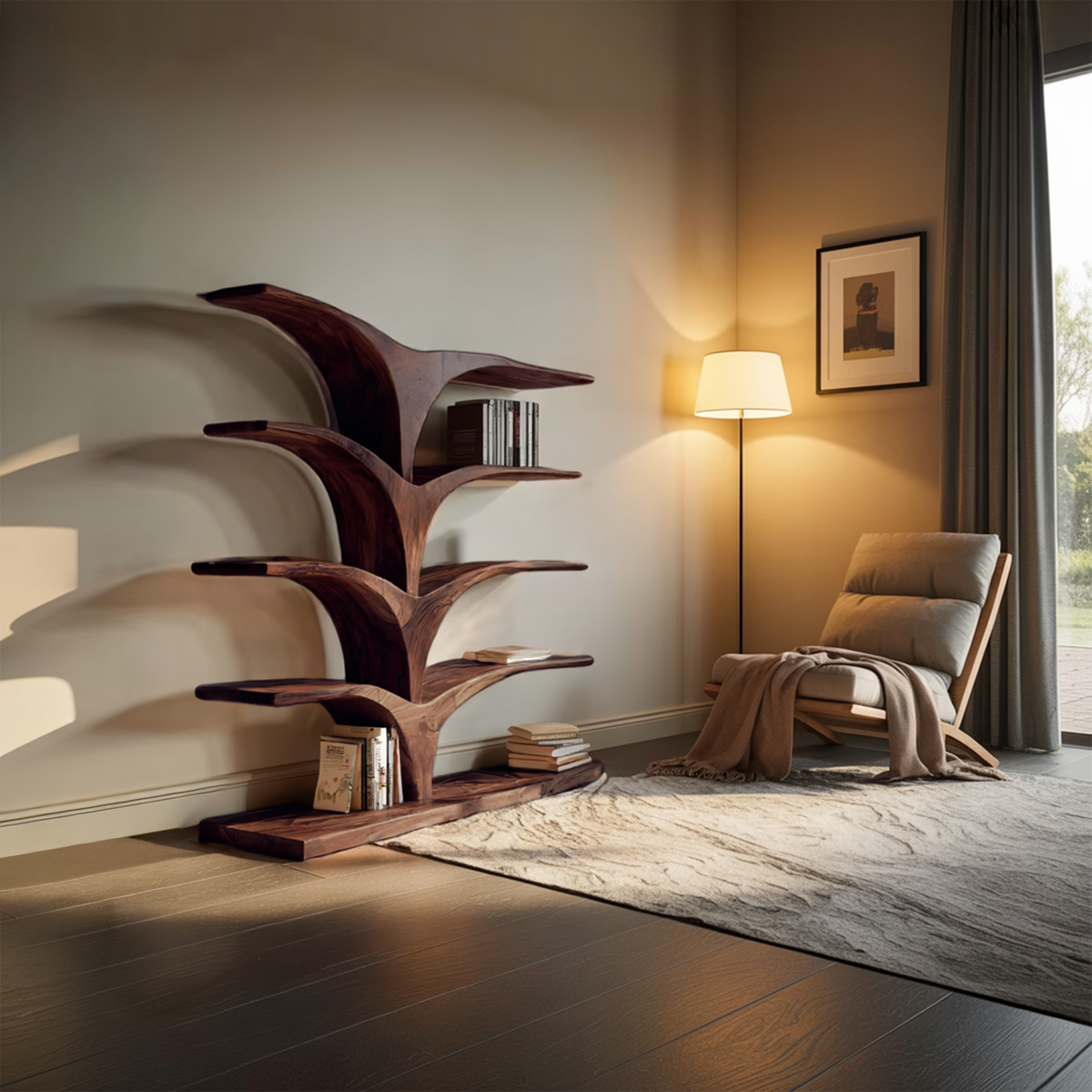 Contemporary Curved Bookshelf For Modern Interior